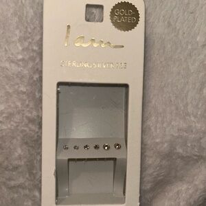 Gold-Plated Sterling Silver 925 stud diamond earrings